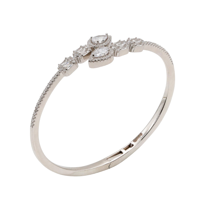 Celestial Embrace Sterling Silver & CZ Bangle