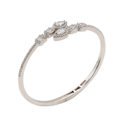 Celestial Embrace Sterling Silver & CZ Bangle