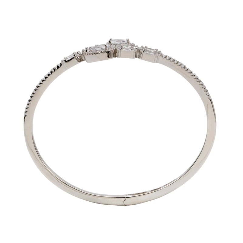 Celestial Embrace Sterling Silver & CZ Bangle