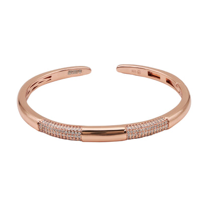 Rose Glow Sterling Silver & CZ Bangle