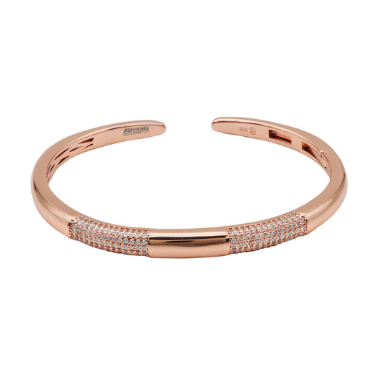 Rose Glow Sterling Silver & CZ Bangle