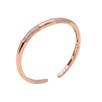 Rose Glow Sterling Silver & CZ Bangle