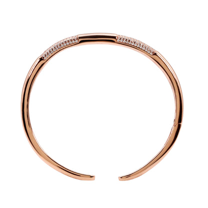 Rose Glow Sterling Silver & CZ Bangle