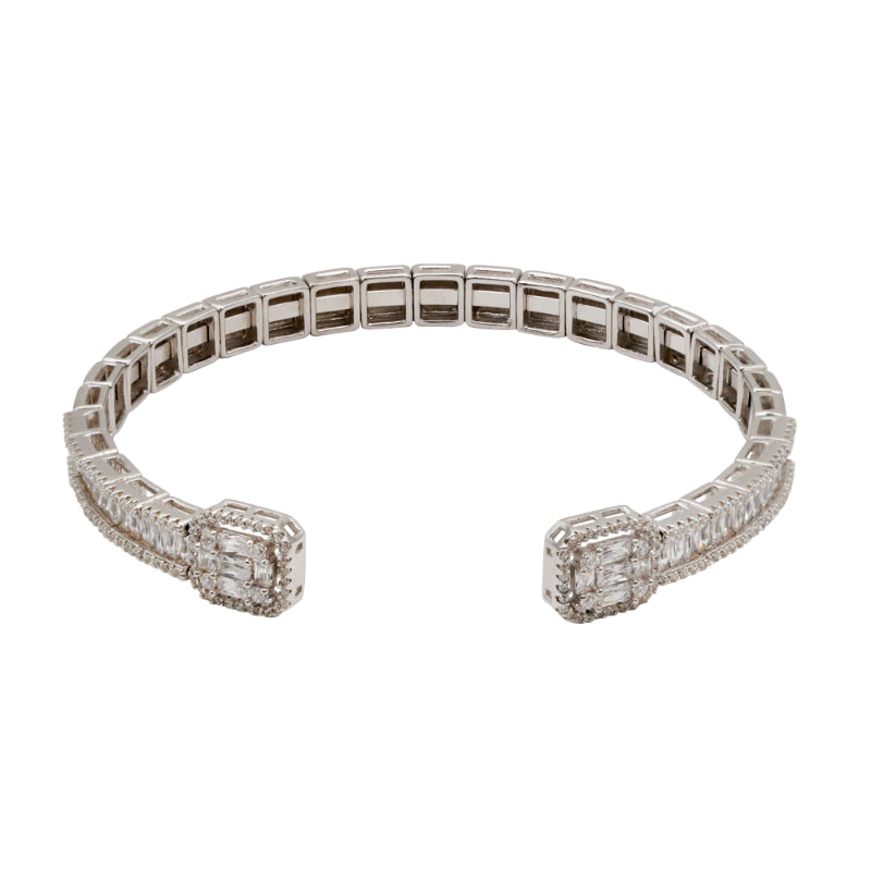 Aura Sterling Silver & CZ Cuff Bracelet