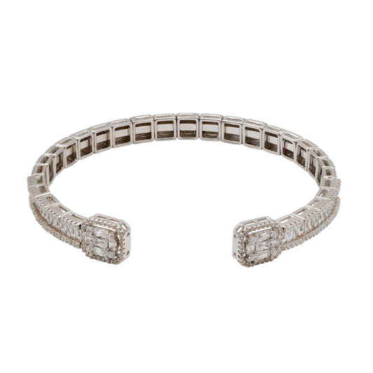 Aura Sterling Silver & CZ Cuff Bracelet