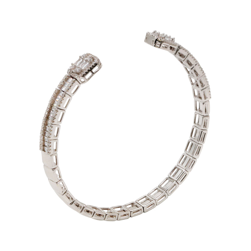 Aura Sterling Silver & CZ Cuff Bracelet