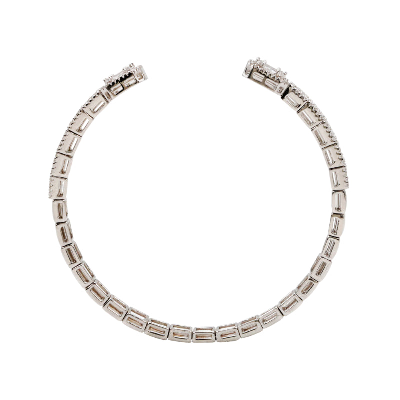 Aura Sterling Silver & CZ Cuff Bracelet