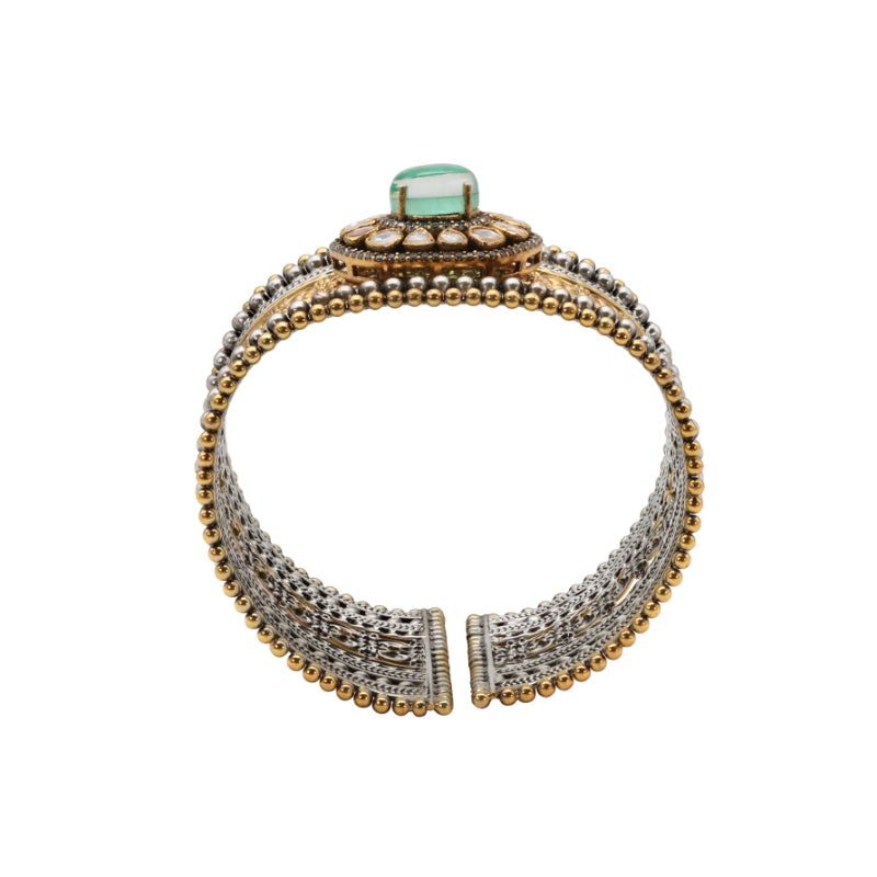 Dual-Tone cuff with pearl accents