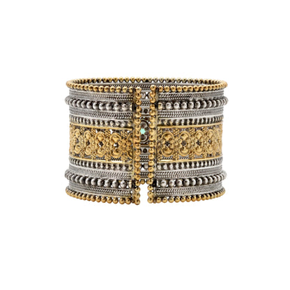 Dual-Tone cuff with pearl accents