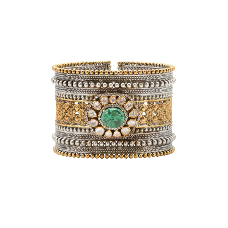 Dual-Tone cuff with pearl accents