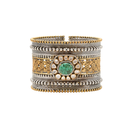 Dual-Tone cuff with pearl accents