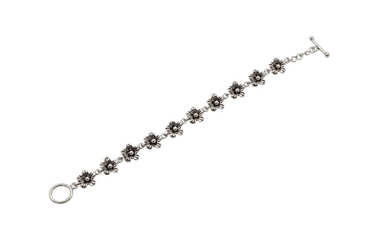 Dainty Silver Flower Bracelet