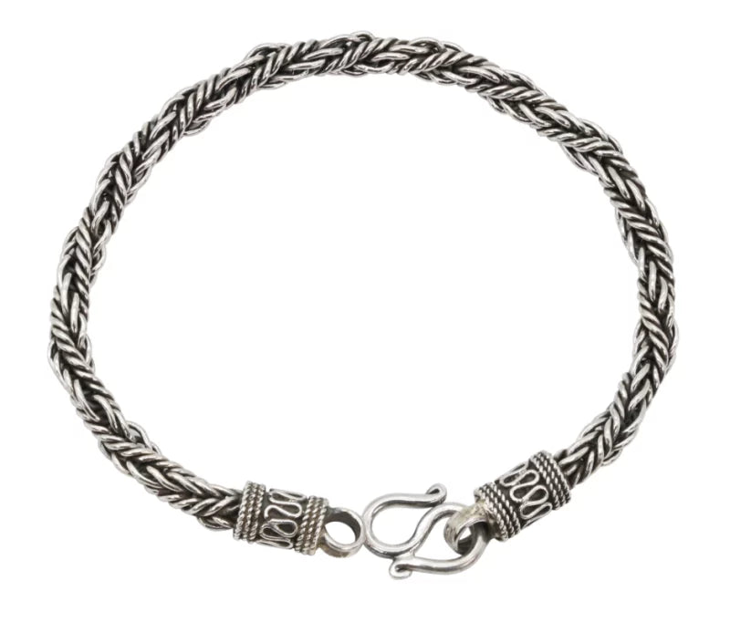 Oxidized Sterling Silver Rope Chain Bracelet
