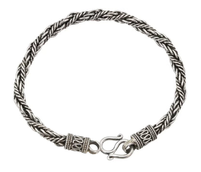 Oxidized Sterling Silver Rope Chain Bracelet