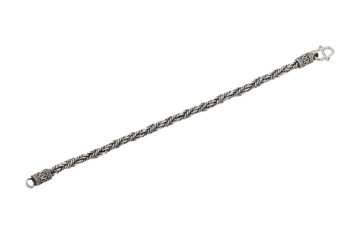 Oxidized Sterling Silver Rope Chain Bracelet