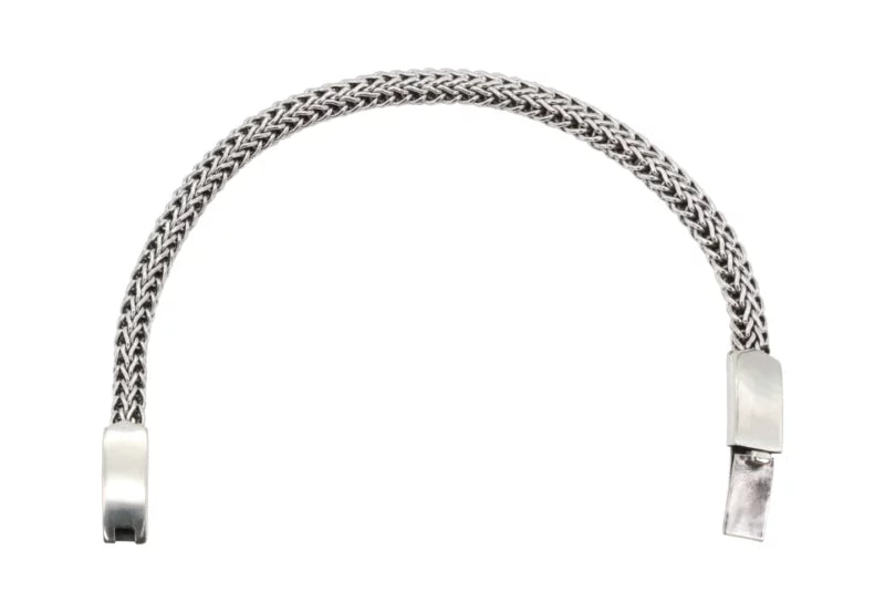 Sterling Silver Woven Chain Bracelet for Men