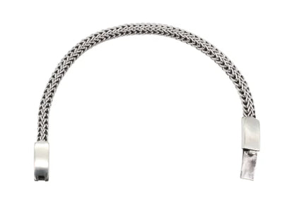 Sterling Silver Woven Chain Bracelet for Men
