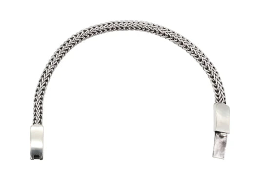 Sterling Silver Woven Chain Bracelet for Men