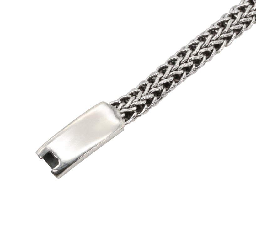 Sterling Silver Woven Chain Bracelet for Men