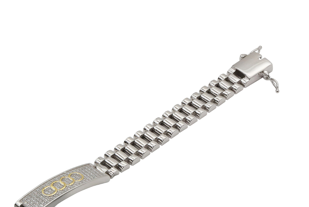 Piercing Gaze Oxidized Silver Chain Bracelet