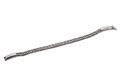 Oxidized Silver Braided Wire Cuff Bracelet