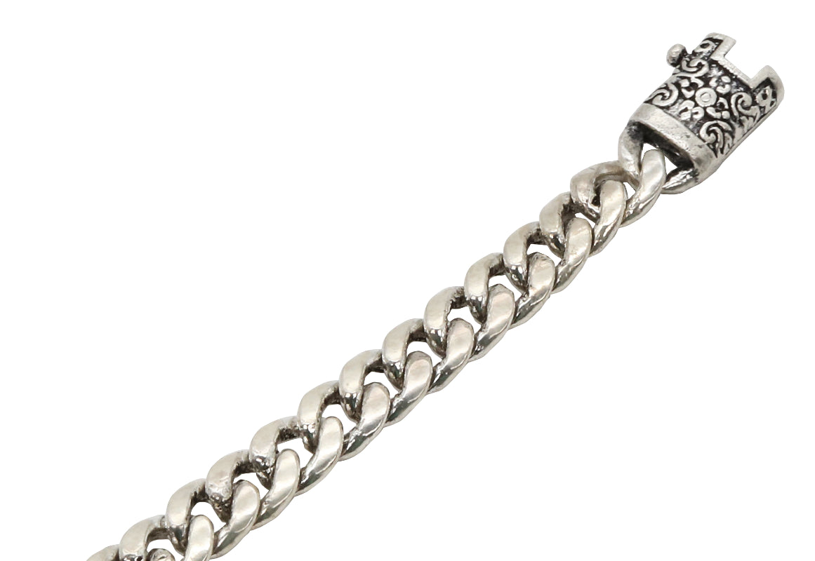 Oxidized Silver Chain Bracelet with Symbolic Centerpiece