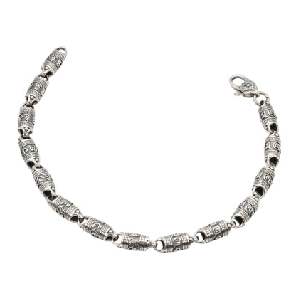 Tibetan Mantra Silver Bracelet