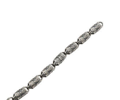 Tibetan Mantra Silver Bracelet