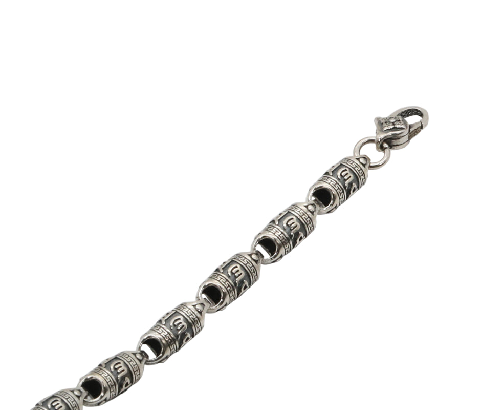 Tibetan Mantra Silver Bracelet