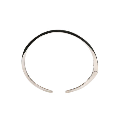 Modern Pastel Accent CZ Silver Cuff Bangle