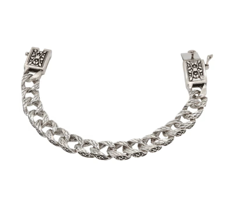 Sculpted Valor Silver Bracelet