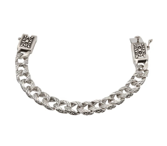 Sculpted Valor Silver Bracelet