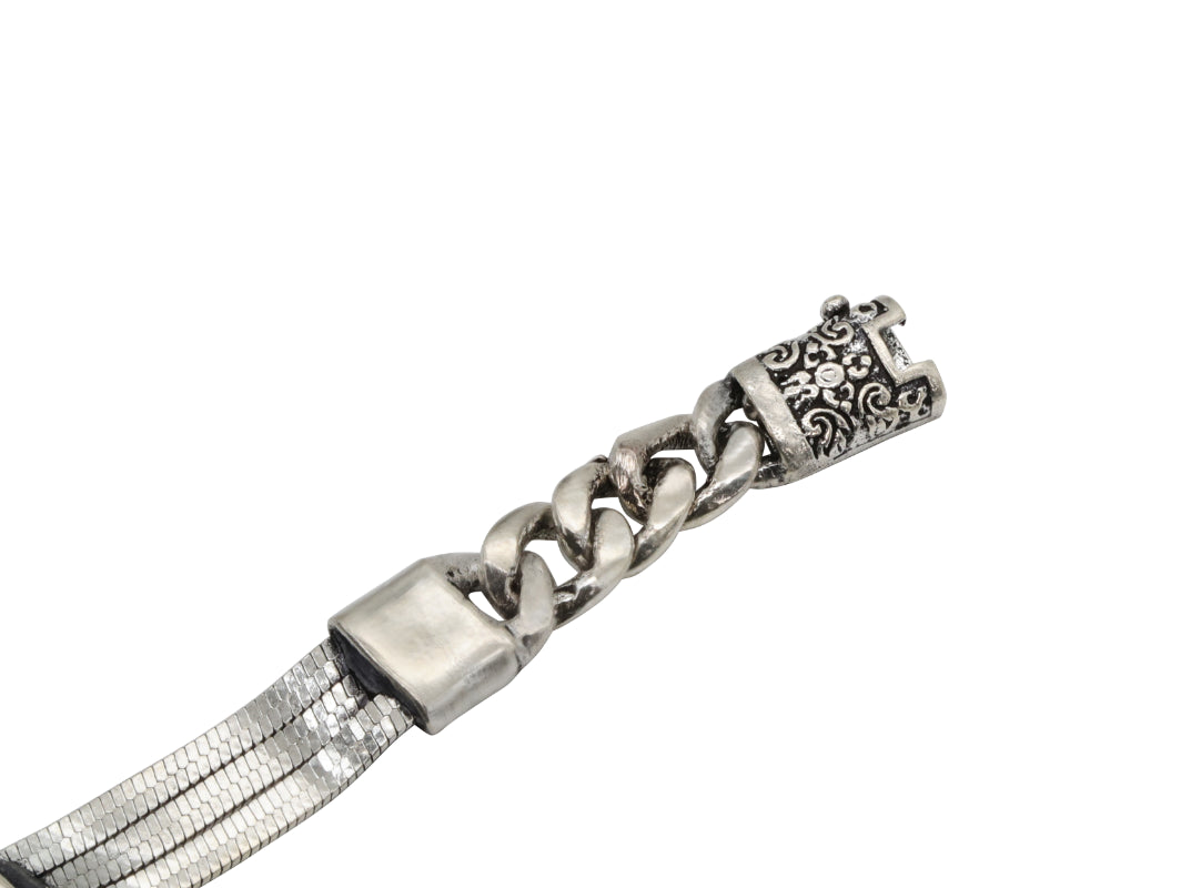 Mixed Link Silver Bracelet