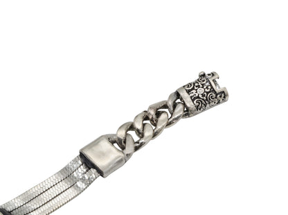 Mixed Link Silver Bracelet
