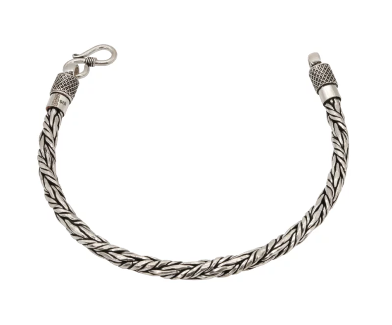 Oxidised 92.5 Hallmark Silver Braided Bracelet