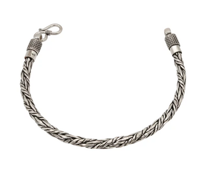 Oxidised 92.5 Hallmark Silver Braided Bracelet