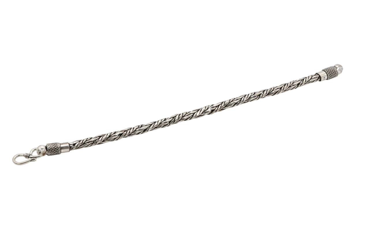 Oxidised 92.5 Hallmark Silver Braided Bracelet