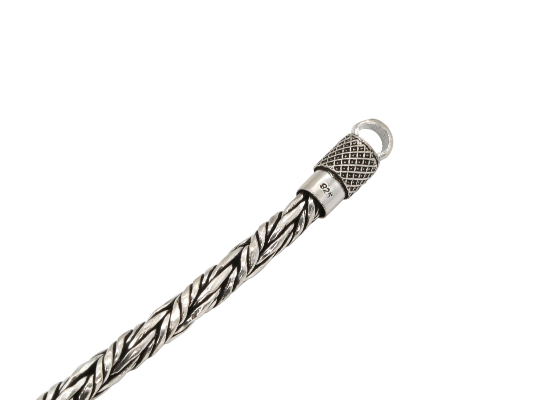Oxidised 92.5 Hallmark Silver Braided Bracelet