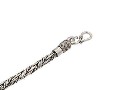 Oxidised 92.5 Hallmark Silver Braided Bracelet