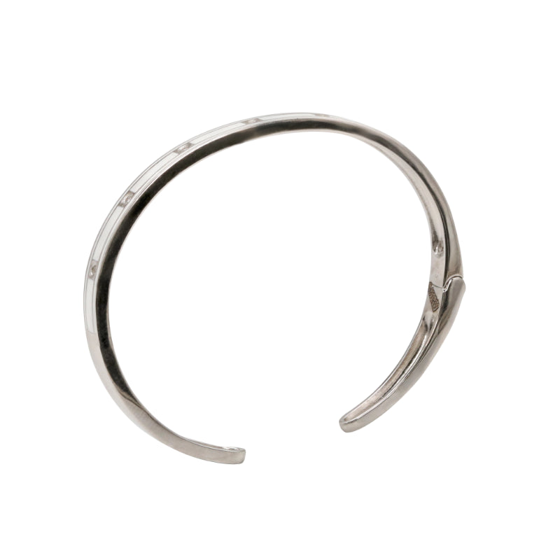 92.5 Hallmark Silver Cubic Zirconia and White Enamel Bracelet