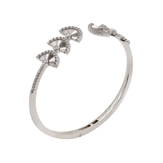 92.5 Hallmark Silver Cubic Zirconia Fan Motif Bracelet