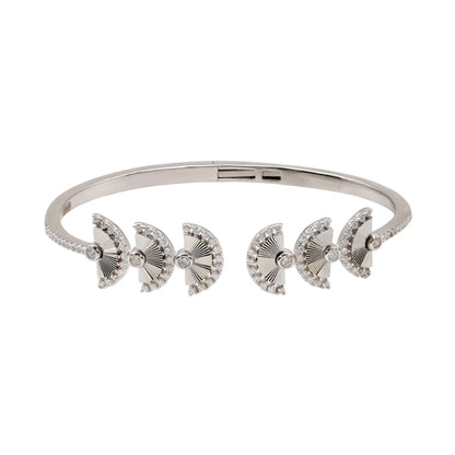 92.5 Hallmark Silver Cubic Zirconia Fan Motif Bracelet