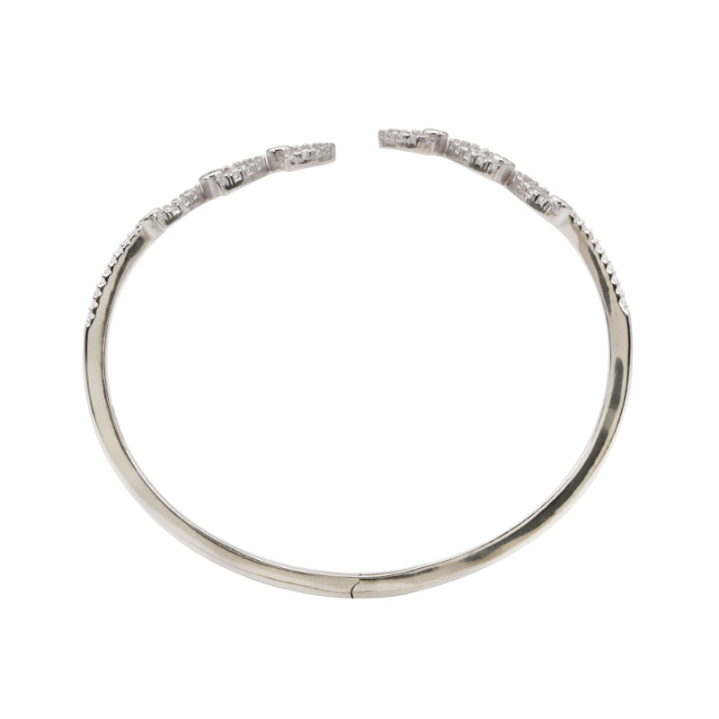 92.5 Hallmark Silver Cubic Zirconia Fan Motif Bracelet