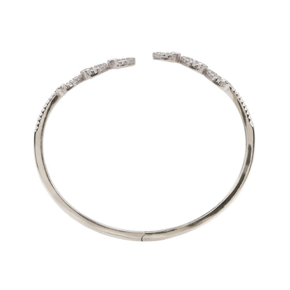 92.5 Hallmark Silver Cubic Zirconia Fan Motif Bracelet