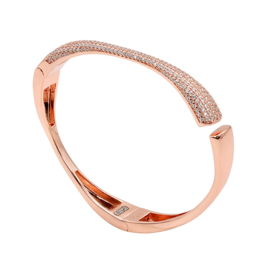 92.5 Hallmark Rose Polished Silver Cubic Zirconia Bracelet