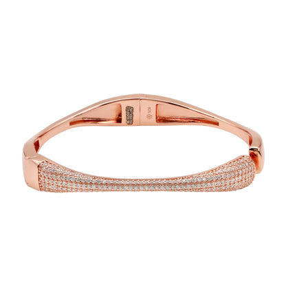 92.5 Hallmark Rose Polished Silver Cubic Zirconia Bracelet