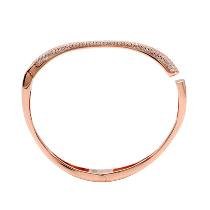 92.5 Hallmark Rose Polished Silver Cubic Zirconia Bracelet