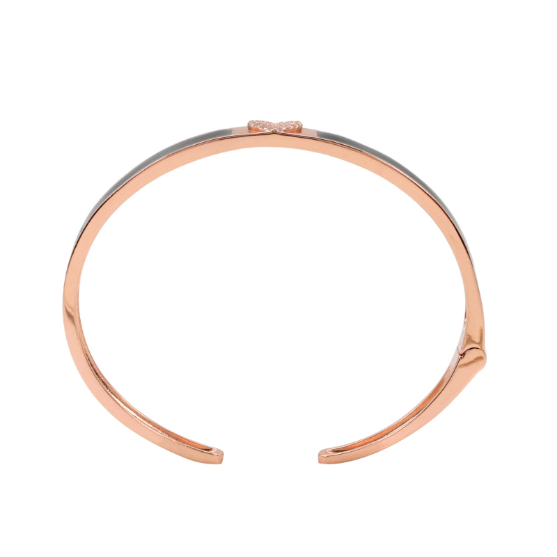 92.5 Hallmark Rose Polished Silver Heart & Enamel Bracelet