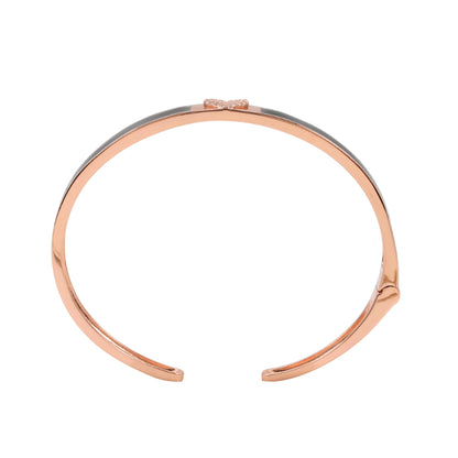 92.5 Hallmark Rose Polished Silver Heart & Enamel Bracelet