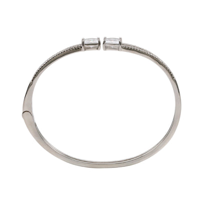 92.5 Hallmark Silver Double-Band Cubic Zirconia Bracelet